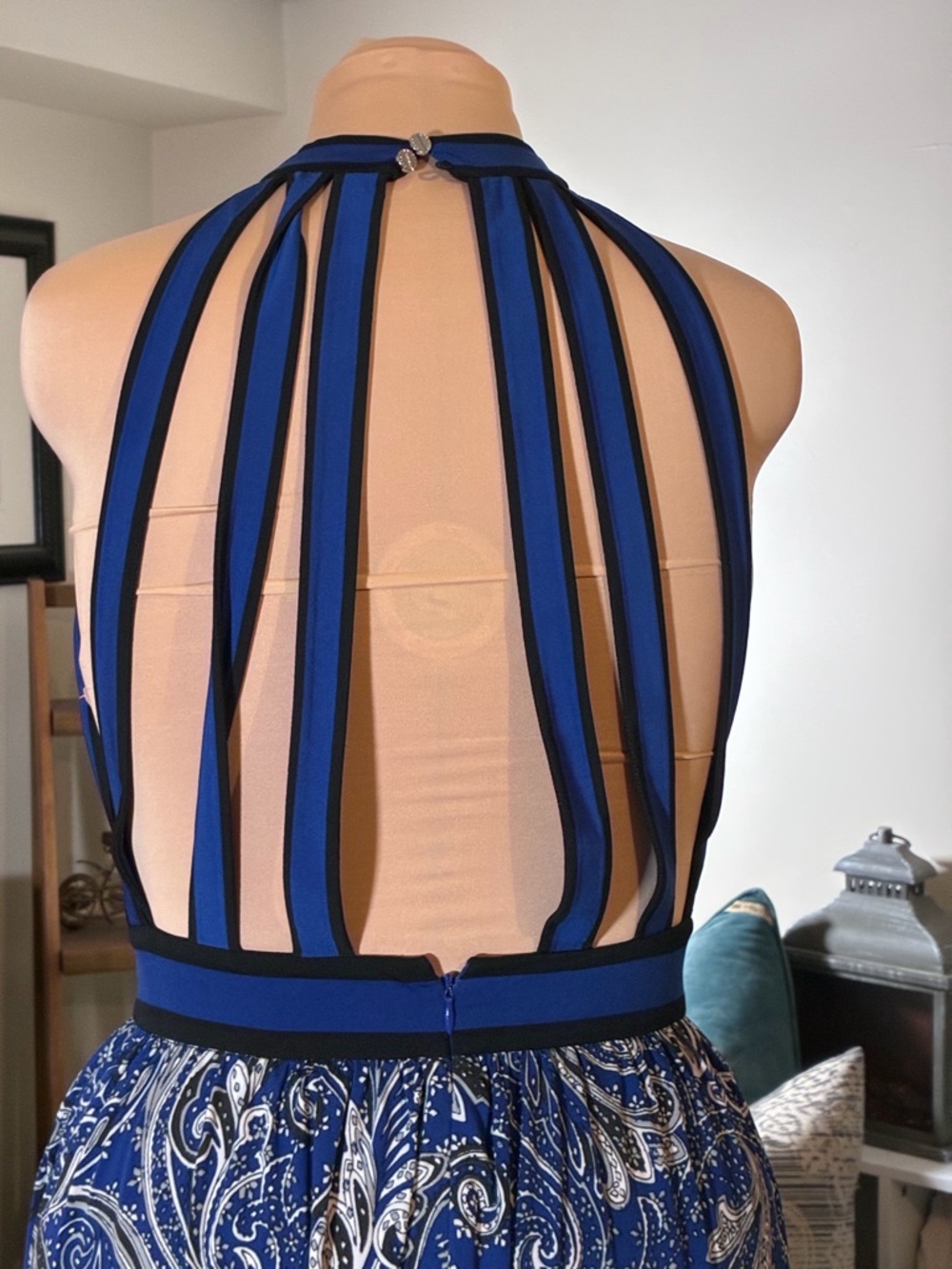 Michael Kors Blue Paisley Halter Maxi Dress - Picture 8 of 10